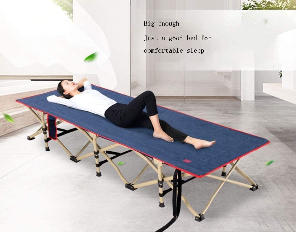 Outdoor Folding Single Person Camping Bed Foldable Sleeping Bed Cots for Adults with Side Bag(190cmx70cm)