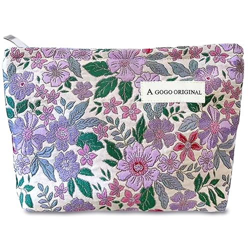 STARDW Cute Floral Makeup Bag Organizer Travel Cosmetic Pouch for Women