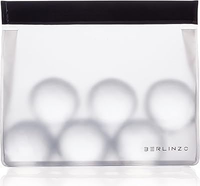 Berlinzo Reusable Ice & Food Storage Bag - Freezer Safe, Leakproof, BPA-Free Silicone, Plastic-Free Lunch Bag - One Bag