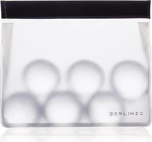 Berlinzo Bolsa de almacenamiento de hielo reutilizable, apta para congelador, a prueba de fugas, silicona sin BPA, bolsa de almuerzo sin plástico