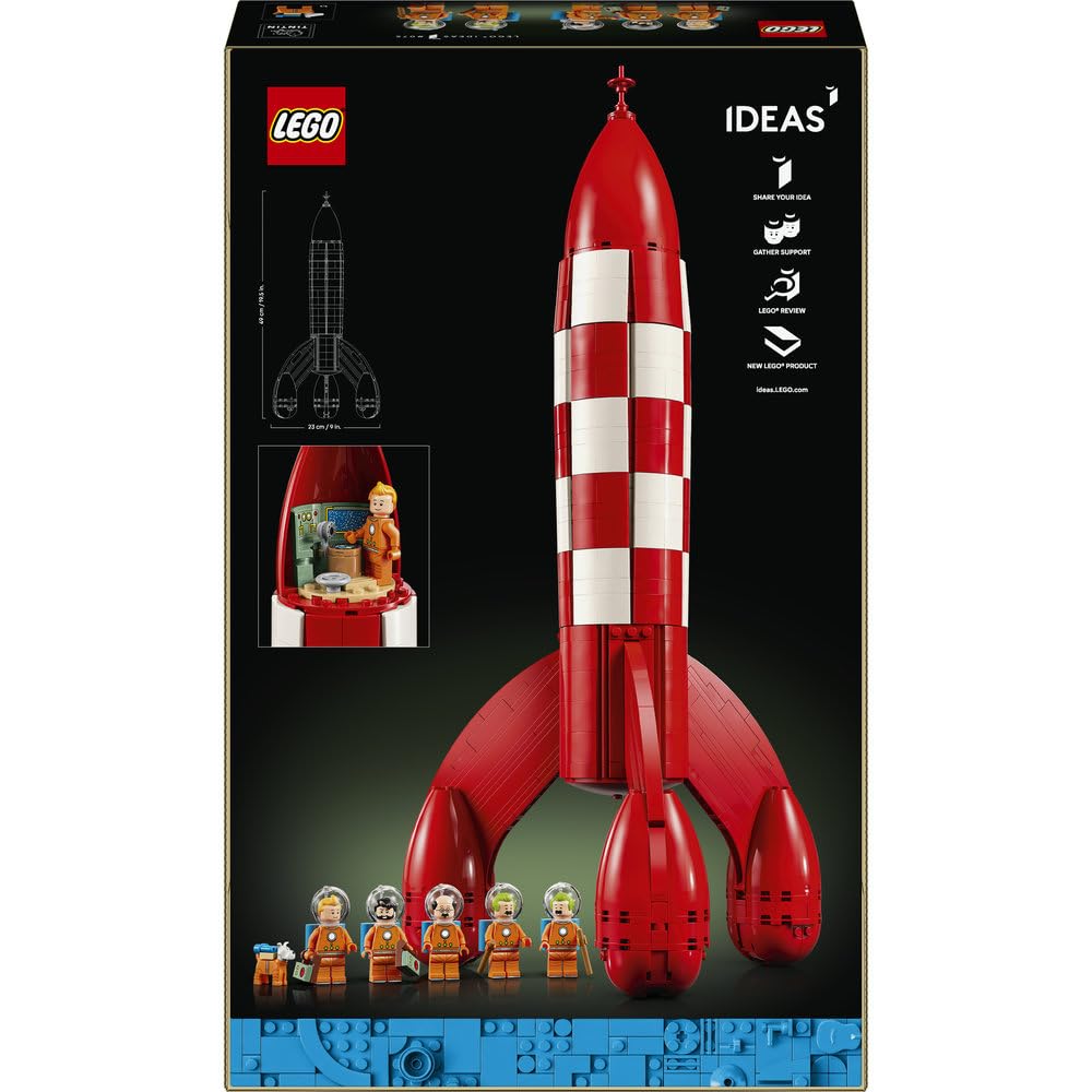 LEGO Ideas Tintin® i rakieta na Księżyc 21367 | Model rakiety, zestaw dla dorosłych, prezent dla fana Tintina, 1283 elementy