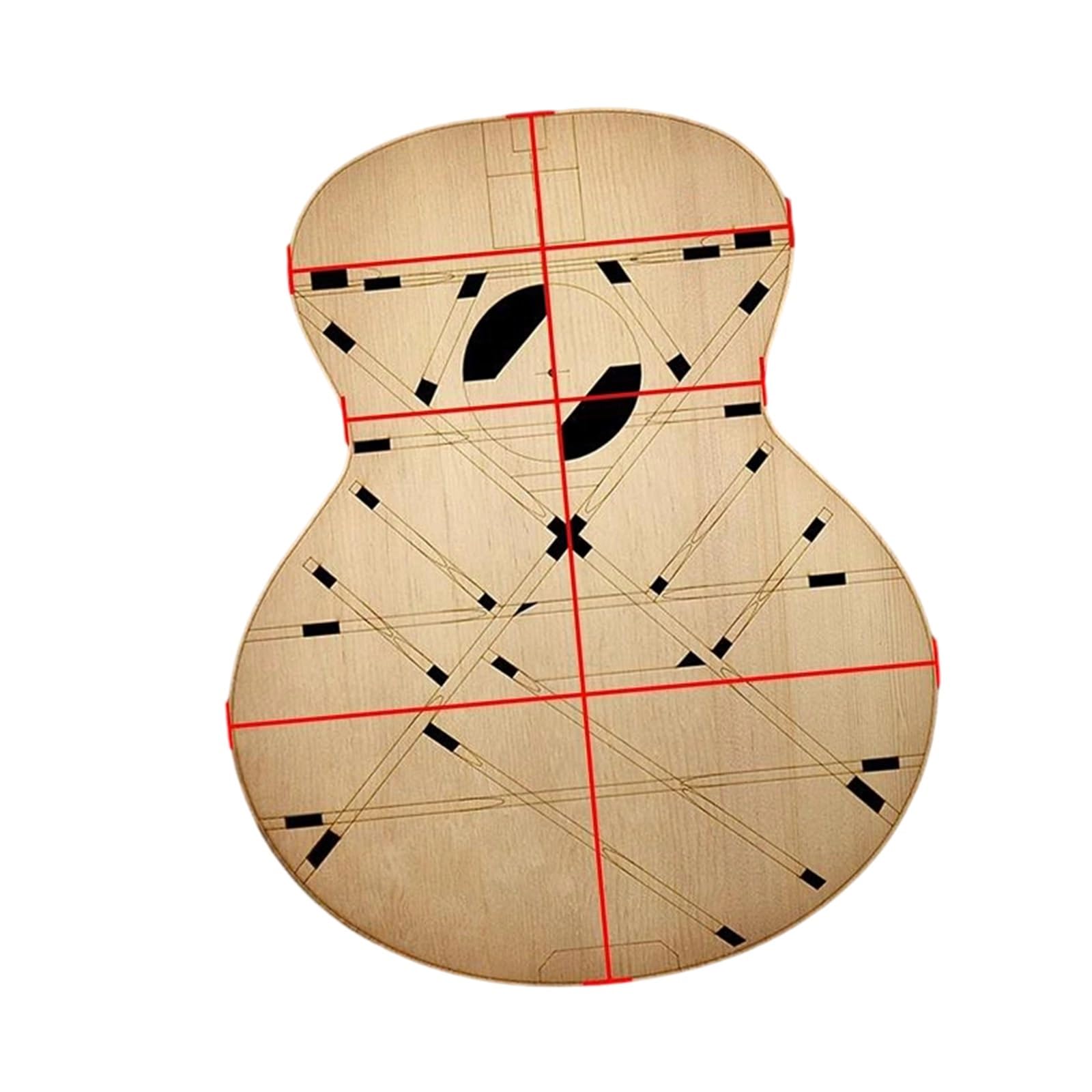 Juego Herramientas Ajuste Guitarra Adecuado Para Posicionamiento De Haz Sonido Guitarra Acústica Y Plantilla Madera Modelo Línea Estructural(41JF)