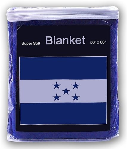 SUP Manta de forro polar con bandera hondureña de 5 x 4.2 pies Cobija Manta Bandera de Honduras