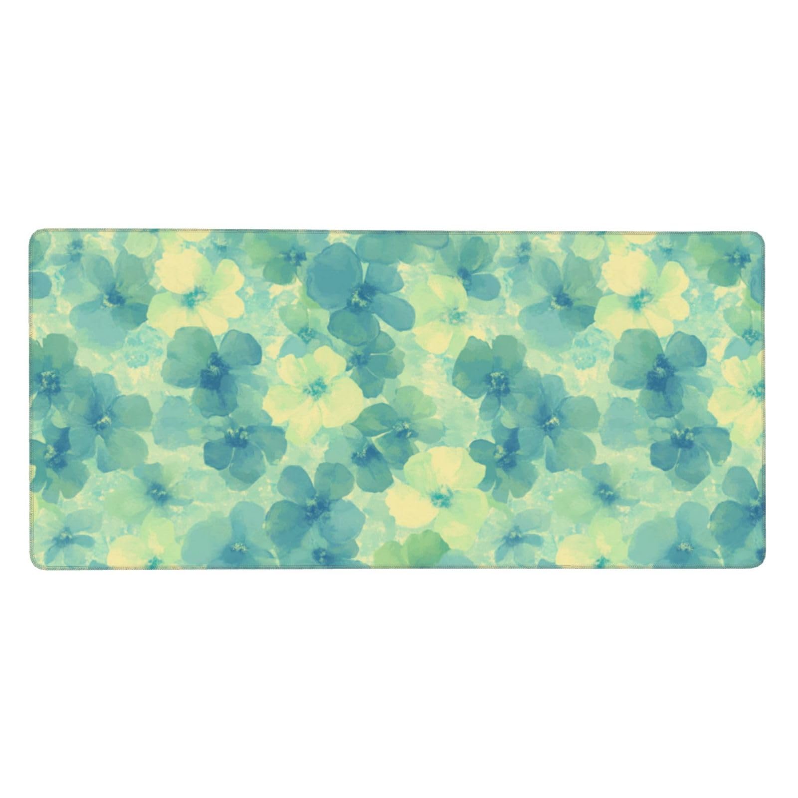 Tapis de Souris XXL 90 x 40 cm, Vert & Fleurs Tapis de Bureau G686