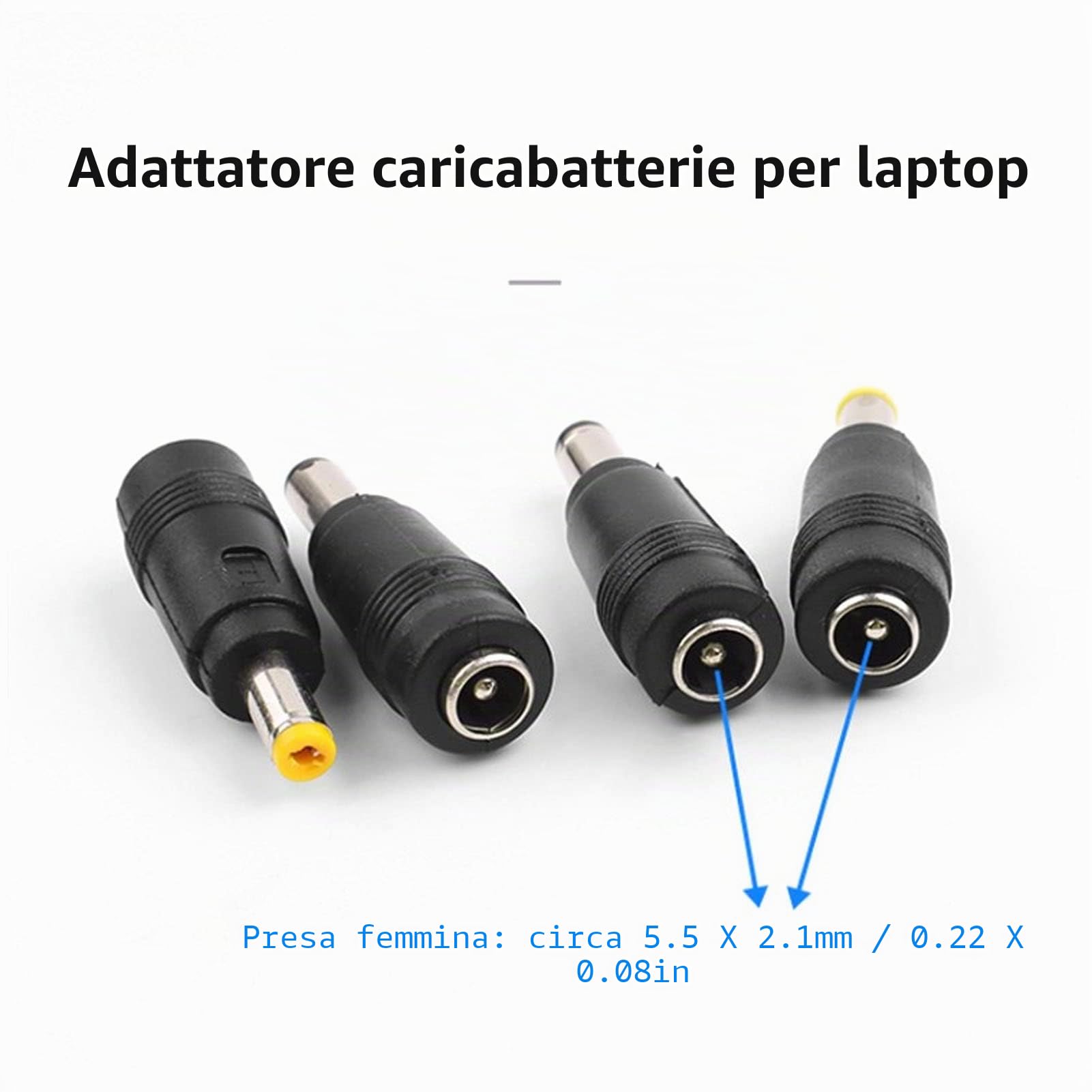 58 Pezzi Universale Connettori per Alimentatori, Presa di Ingresso DC Adattatore di Alimentazione CC per Laptop Jack per PC Portatile e Notebook