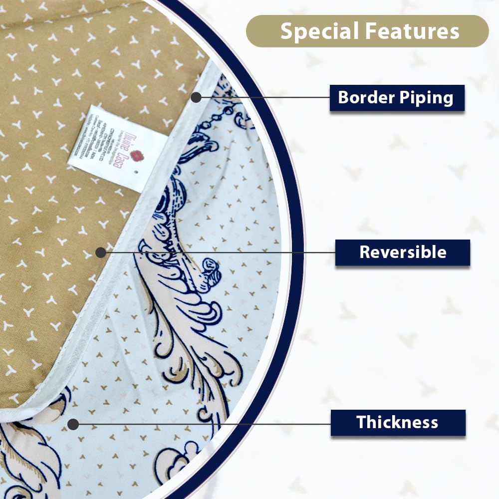 Divine Casa Kalamkari - Manta reversible Dohar de microfibra de 120 g/m², ligera, para cama individual, para todas las estaciones, tamaño 140 x 210 cm, tabaco seco de color