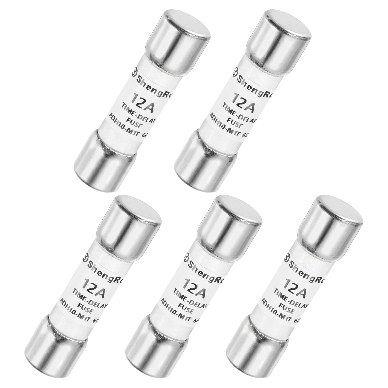 MECCANIXITY 600V 12A Time Delay Fuse Fast Blow Glass Fuses Generic Current Limiting Protection Time Delay Cartridge Fuse for DIY Inverter Circuit Board Glass Fuses 5Pack