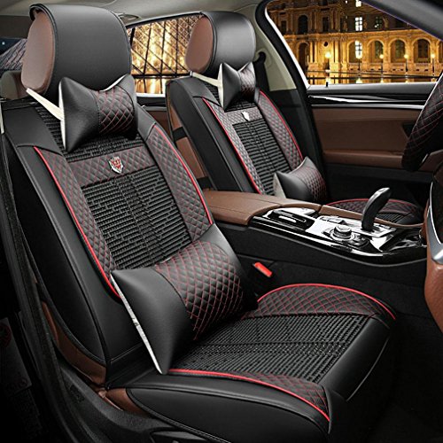 Coussin auto YL Cuir en soie de glace noir pour des voyages d'été au frais