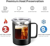Vista 100 de MEWAY 12oz Coffee Mug With Handle 8 Pack Bulk,Stainless Steel Insulated Travel Tumblers With Sliding Lid,Double Wall Vacuum Camping Cup for Hot &