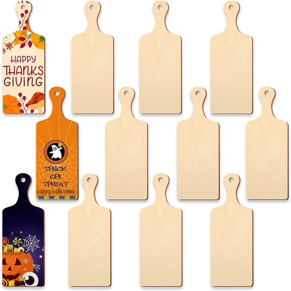 20 Pack Wooden Mini Cutting Board with Handle Unfinished Wood Craft Mini Charcuterie Boards Paddle Blank Small Chopping Board for DIY Kitchen Decor Summer Supply 24 * 9cm