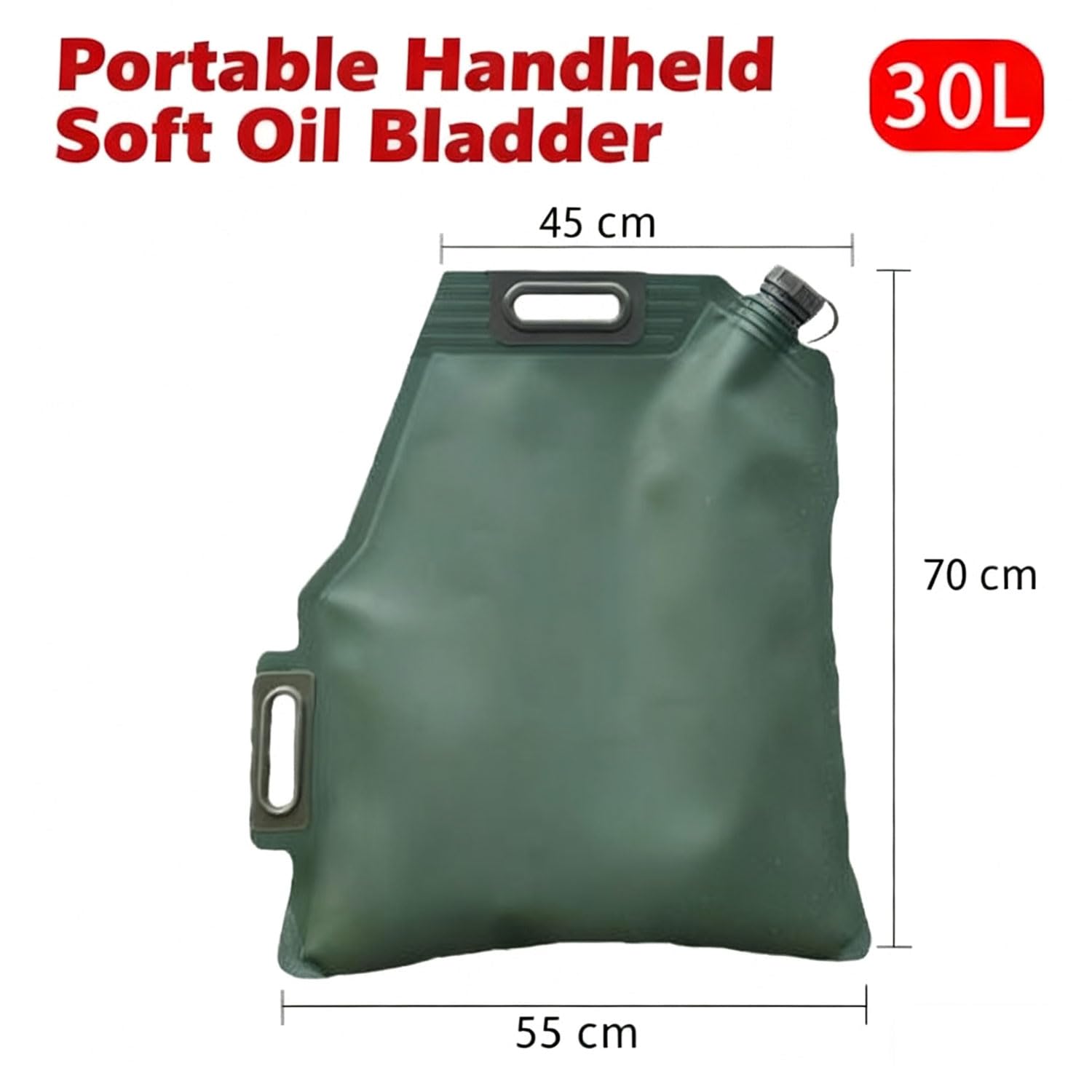 Flexibler Benzinkanister mit eingebautem Ausgießer tragbarer Kunststoff-Kraftstofftank Faltbarer Auto-Motorrad-Dirt-Bike-Notfall-Kraftstoffbeutel aus TPU (Size:30L)