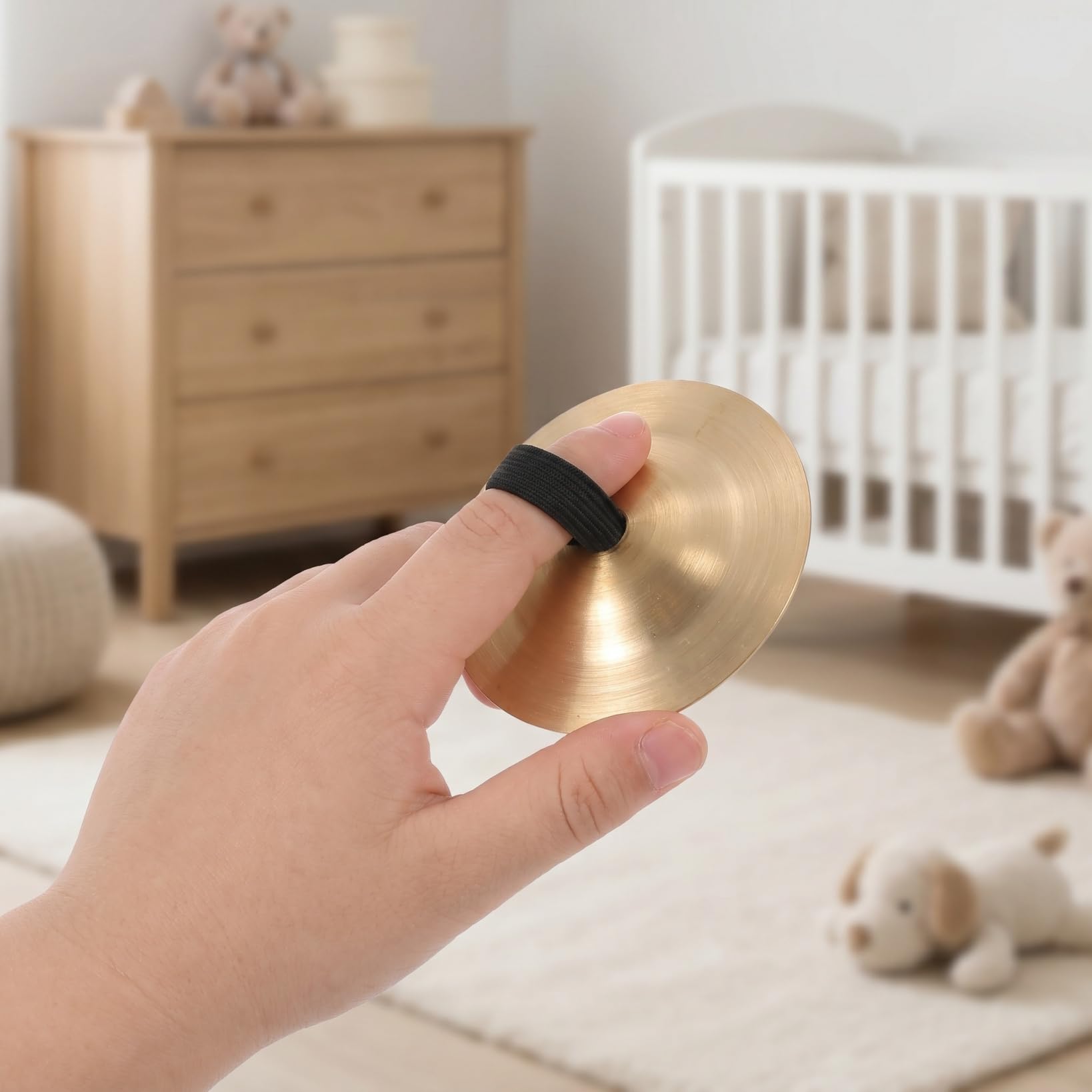 Vaguelly 10 cialde per dita in rame, per danza del ventre, con bagni elastici, strumento musicale per bambini e adulti, ideale per feste ed eventi di danza