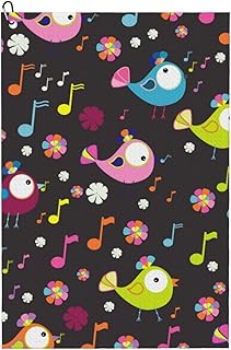 Toalla de golf con clip, pájaros musicales coloridos, regalos divertidos de golf para hombres y mujeres, regalos de cumpleaños, accesorios de golf