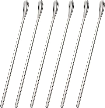 Stainless Steel Cocktail Stir Sticks with Long Handle of 6 Pieces for Coffee & Tea Drinks