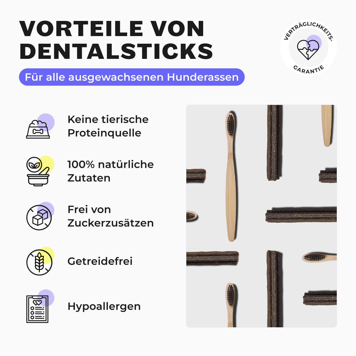 HEY HOLY Dental Sticks für Hunde | 8x180g Hundeleckerli zur täglichen Zahnpflege | Schutz für Zähne & Zahnfleisch | 100% natürliche, getreidefreie Inhaltsstoffe (56 Sticks)