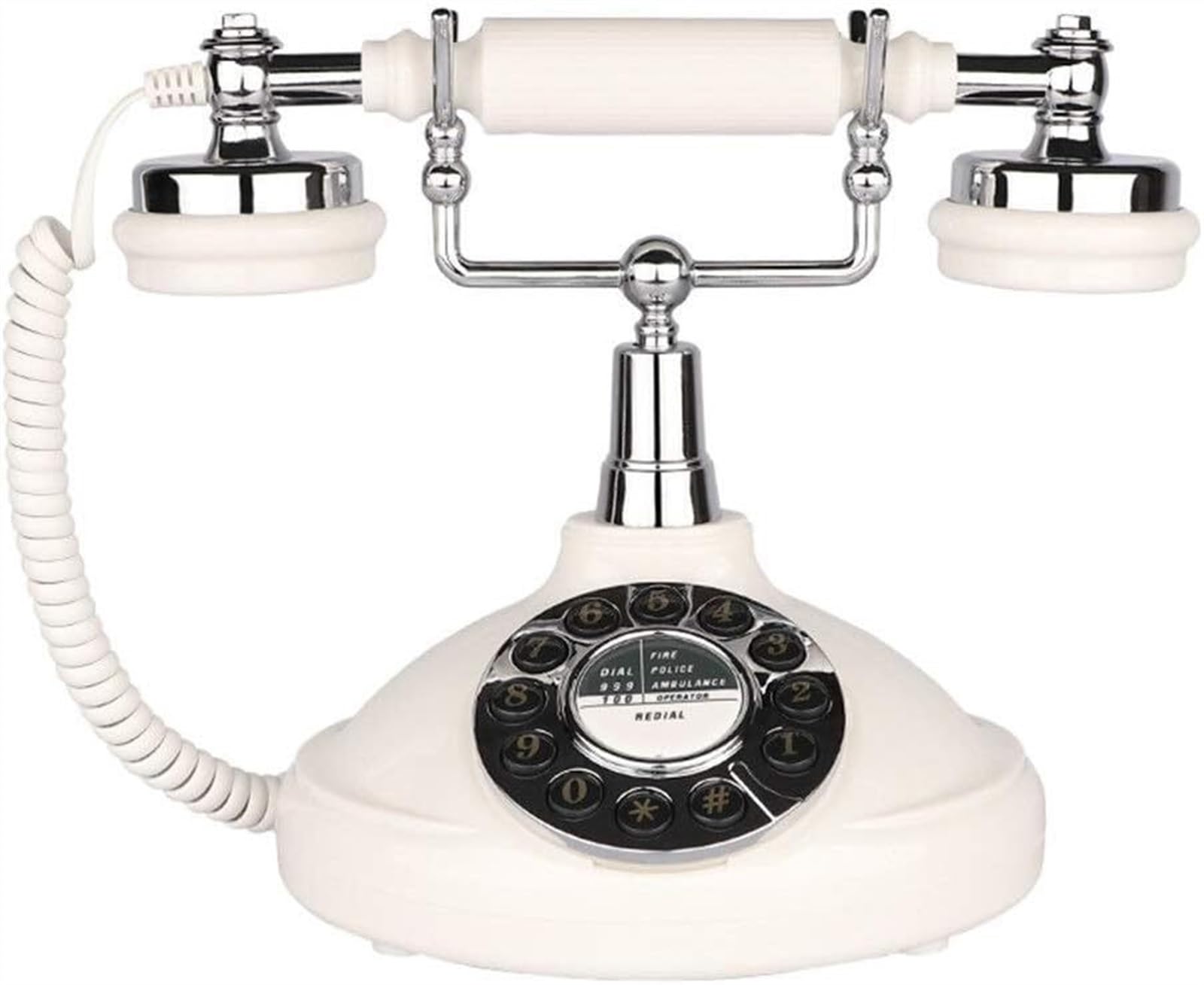 Telefon stacjonarny do domu europejski antyczny telefon telefony z tarczą obrotową Retro stacjonarny telefon biurkowy, telefon przewodowy