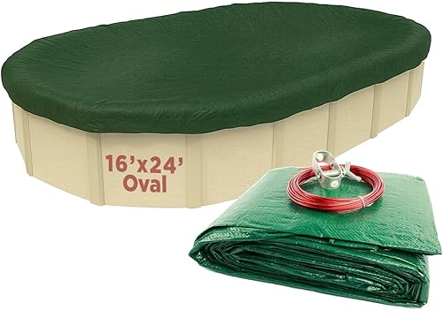 Vista 34 de Buffalo Blizzard - Funda reversible de invierno para piscinas ovaladas sobre el suelo