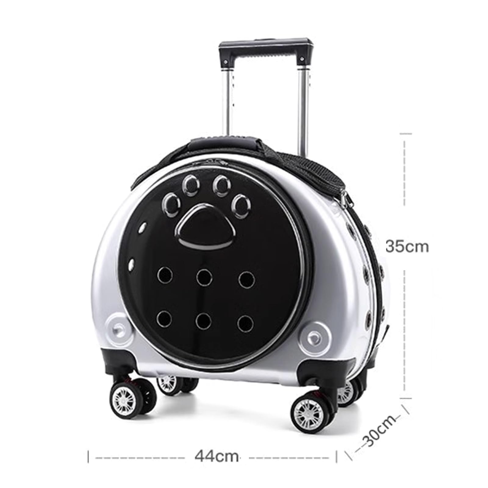 Mochila Perro, Transportin Gato con Ruedas y Varilla Telescópica, Diseño Ventilado para Viajes, Senderismo y Uso al Aire Libre(Rose)