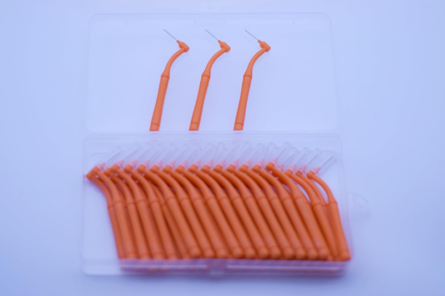 50 Pcs Interproximal Brush, Gum Interdental Brushes, L Angle Reusable Dental Cleaners Brushes,Disposable Oral Dental Hygiene Brush,Dental Toothpick Floss for Braces,Tooth Cleaning Tool (Yellow)