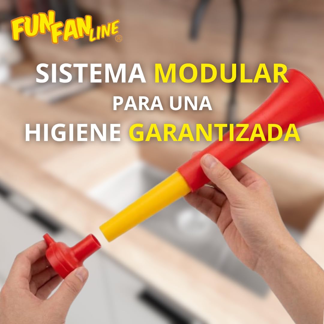 Confezione da 3 trombe in plastica Vuvuzela. Accessorio per Il Calcio e Le celebrazioni Sportive. Segnalatore Acustico per l'animazione.