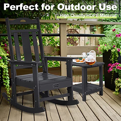 Nalone Outdoor Rocking Chairs Set Of 2, Hdpe All Weather Resistant Rocking Chair For Porch, Oversized Patio Rocker Chair For Adult, Outdoor Rockers For Garden Lawn #TOP4