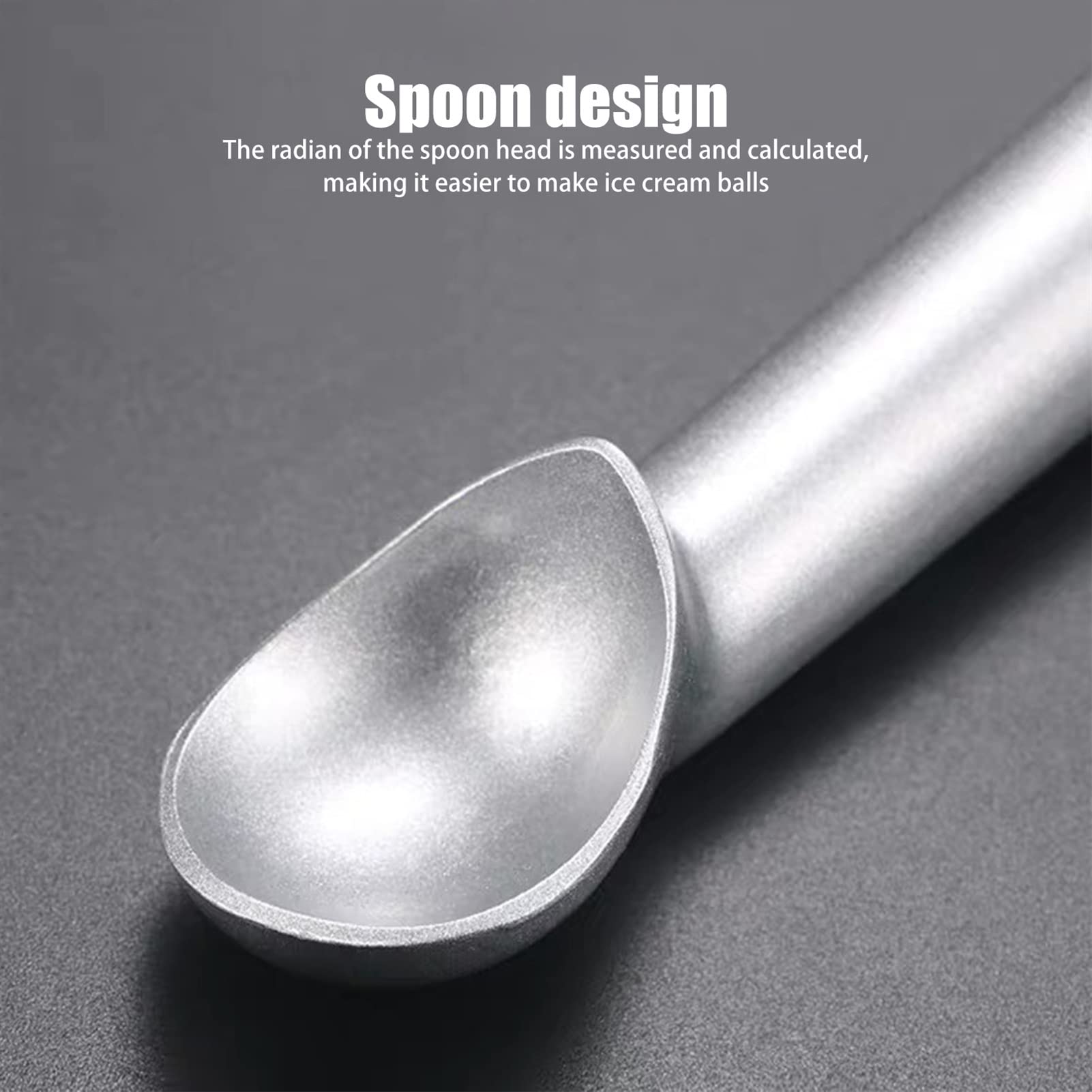 Cuillère à Glace, 2 pièces, cuillères à Glace empilées, Pelle à Glace en Acier Inoxydable, Machine à Boules de Glace antiadhésive pour Fruits, cuillère à Glace à la pastè，2pcs B