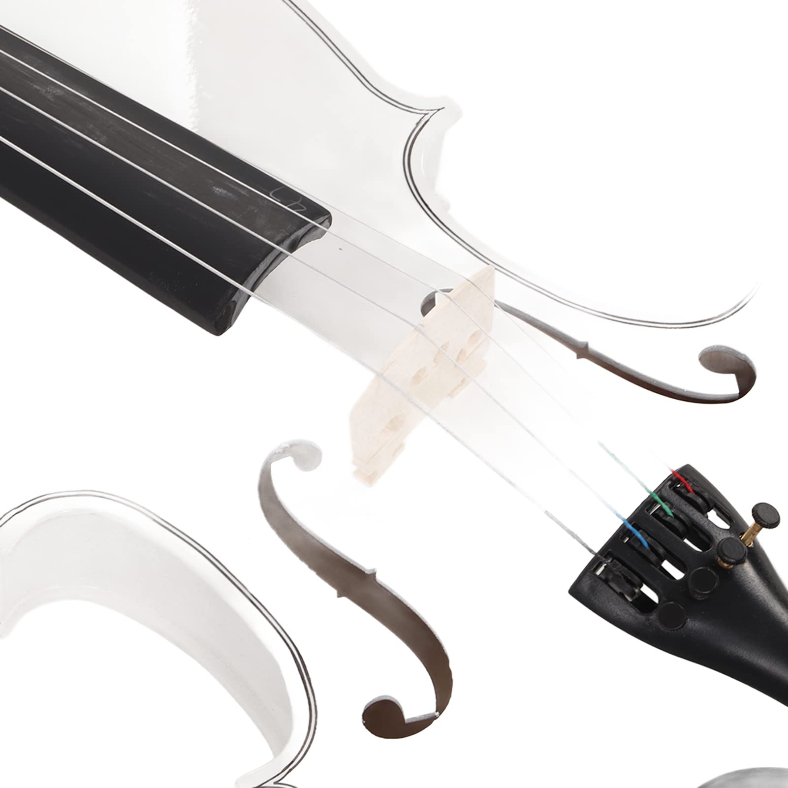 Violino 4/4, fatto a mano, in legno massello di tiglio, bianco, con e colofonia, set di violino per principianti, per studenti, adulti, principianti, pratica a casa, lezioni di musica, progetti