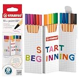 STABILO - Fineliner - point 88-18er Zick-Zack-Tischset - 18 Farben