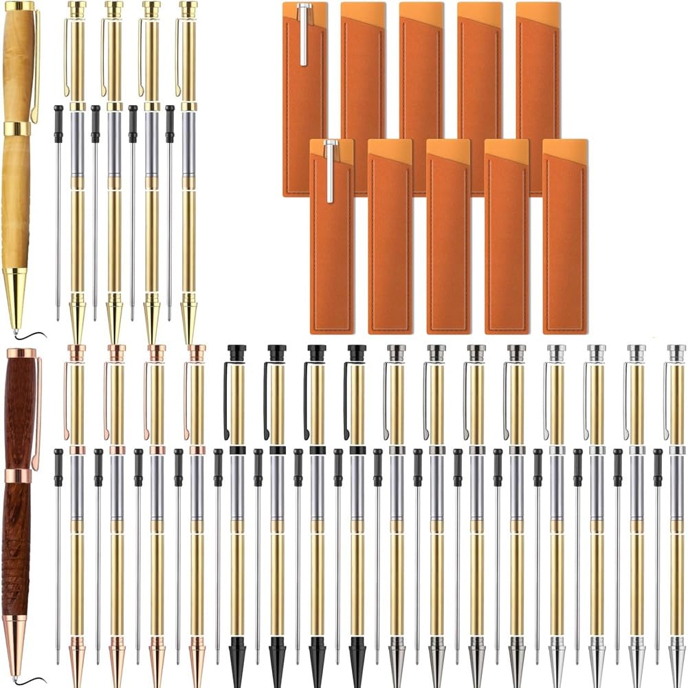 UDSKNV[KSL 15 Sets Woodturning Pen Kits Project Supplies Including 7mm Slimline Pen Kits for Lathe Turning Package DIY Crafts B