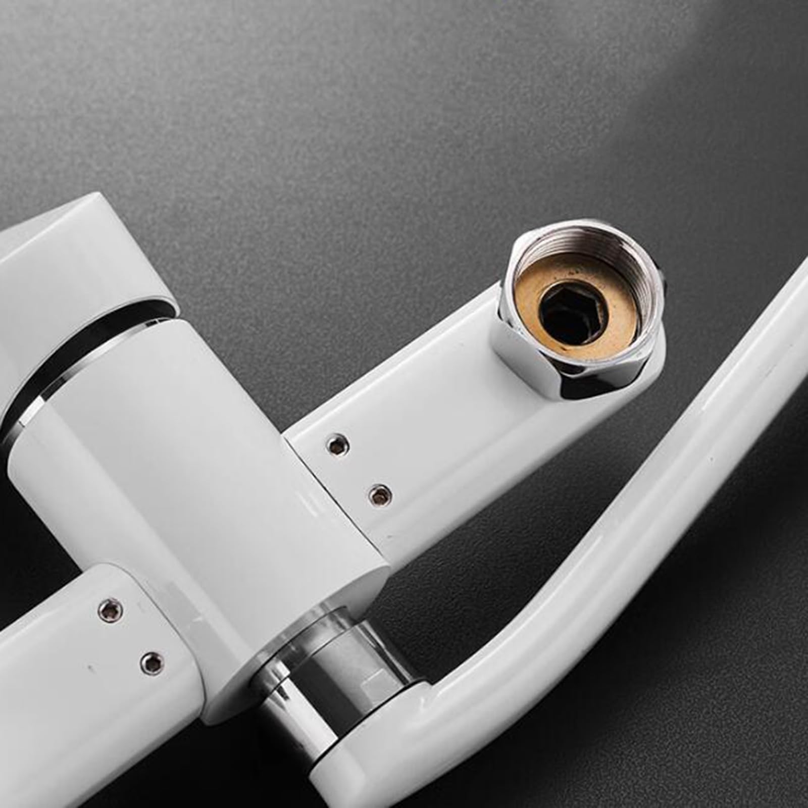 Wall Mounted Kitchen Tap White, Kitchen Sink Tap Folding Hot And Cold Swivel Single Hole Single Handle Brass Kitchen Mixer Tap-White