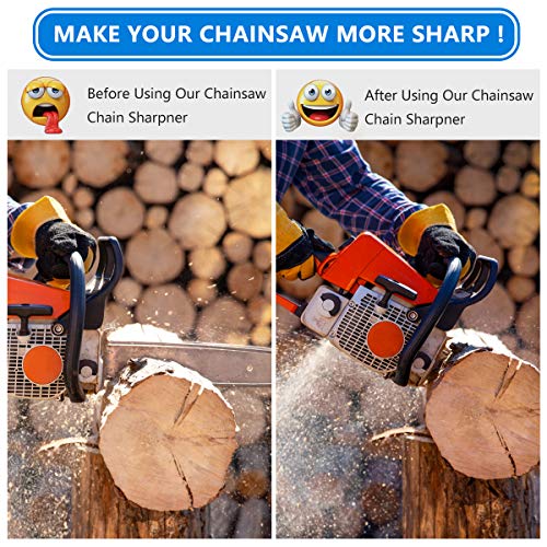 Mosteck Chainsaw Sharpener, 2 in 1 Easy File Chain Saw Blade Sharpener, Chain Sharp Filing Guide, Chainsaw Sharpening Kit - Use on .325 Chainsaw Chains
