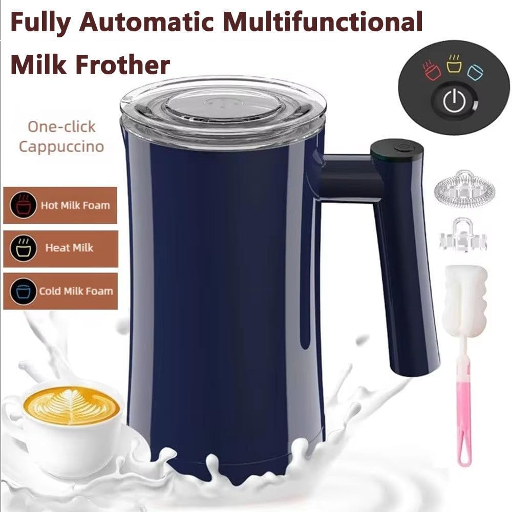 Milk Frother, Electric Milk Frother, Automatic Hot & Cold Milk Foamer, 11.8oz/350ml Large Capacity Electric Milk Steamer For Latte, Cappuccino, Macchiato, Hot Chocolate,White