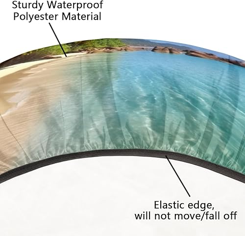 Vista 49 de Mantel redondo ajustable con borde elástico, mantel de hojas coloridas abstractas, impermeable, lavable, para mesas redondas, ideal para picnic