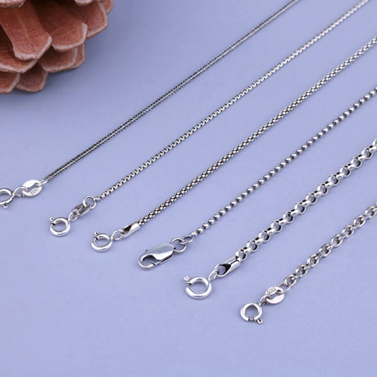 Collana in Argento Sterling 925, Catena A Scatola Collane Donna Argento Collana