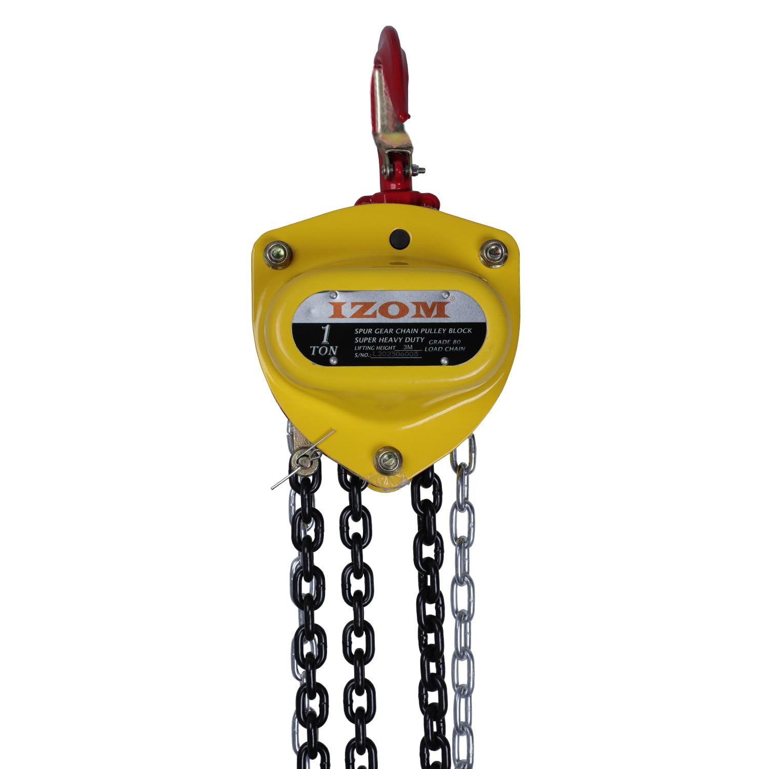 IZOM Hand Chain Pulley Block 1 Ton Heavy Duty Hand Hoist Manual 3 meter Lifting, 80 Grade Load Chain Pulley Steel Construction for Lifting Good in Transport, Warehouse, Workshop Garages-image-41