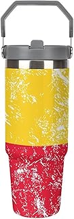 Benin Vintage Flag Portable Tumbler with Lid And Straw 30oz Insulated Water Bottle Car Drinking Cups