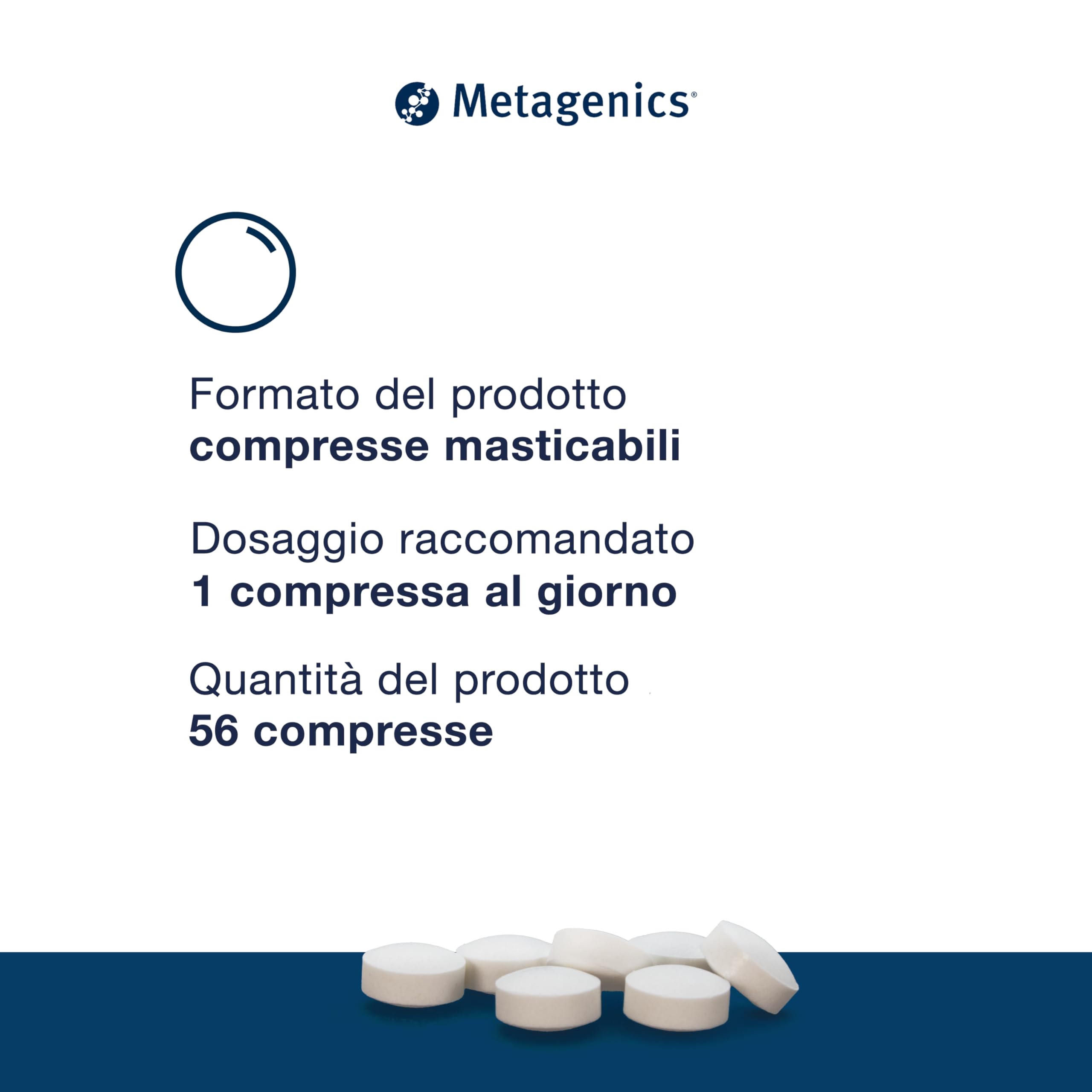 Metagenics Vitamina D3 + K2 - Sostiene la Salute delle Ossa - 56 Compresse Masticabili - Gusto Limone