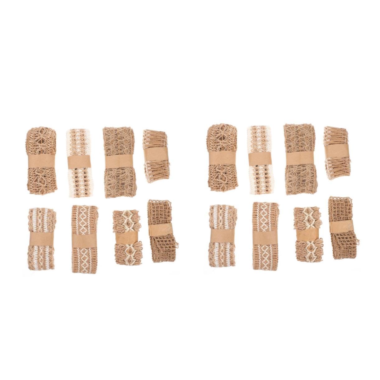 HOMSFOU 2 Sätze Teiliges Kreative Webbänder Jute Für Kleidung Schuhe Und Hüte Vielseitige Diy Bastelmaterialien Zur Dekoration Und Verpackung 8 Stück * 2