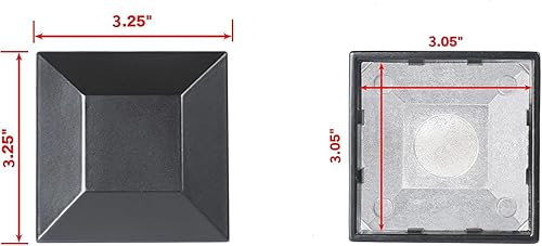 Miniatura 7 de Tapas de aluminio para postes de valla de 2 x 2 pulgadas, aluminio, metal, madera, buzón, tapa de poste piramidal, ajuste a presión, color negro