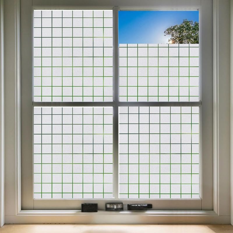 Image of WOO Home Frosted Glass Window Film & Stickers (12 X 36 Inchs) Privacy Window Cover for Home & Office - Easy Apply, UV Protection, Removable Decorative Film (Colour Flower 2 1 X 3 SQFT)