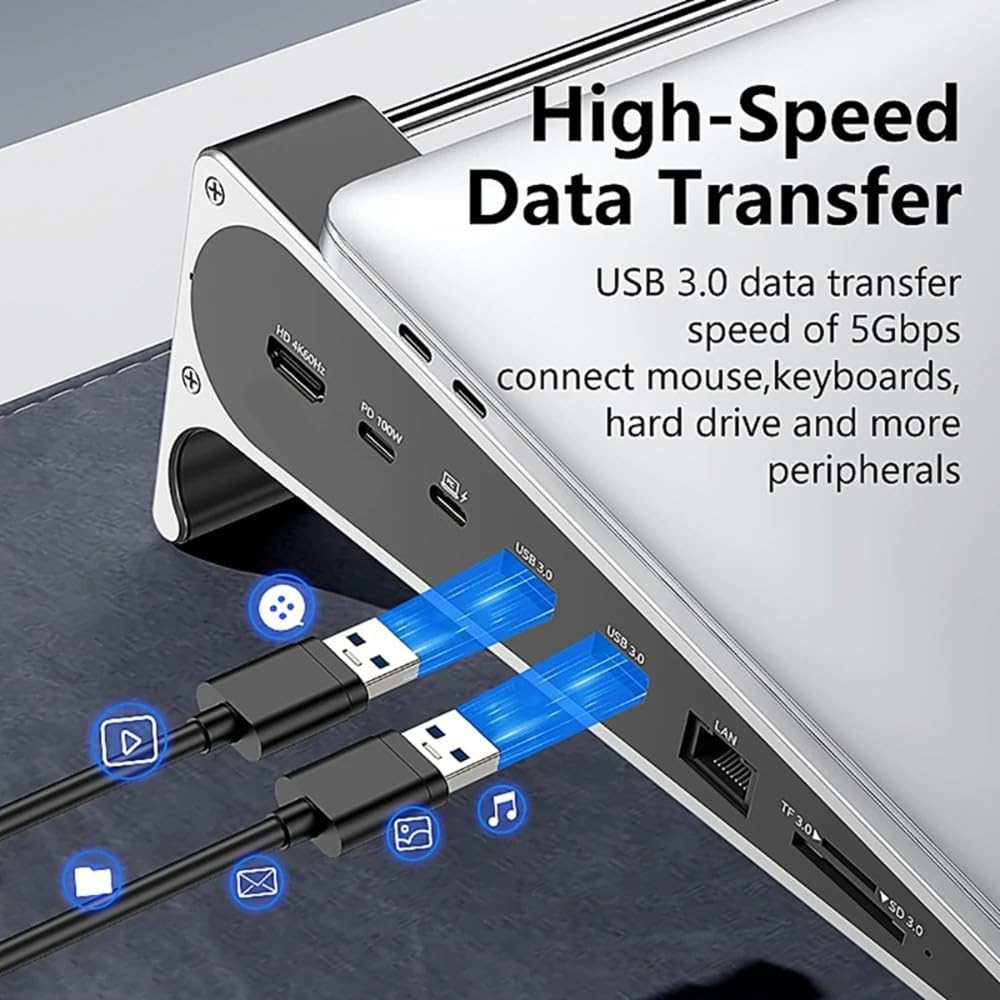 Estación para Portátiles USB Aluminio