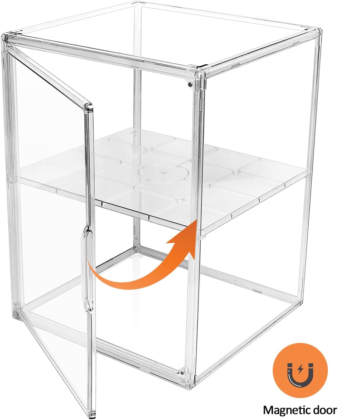 2 Pack XX-Large Clear Stackable Storage Bins with Magnetic Lid Handbag Display Case for Closet 2-Tier Acrylic Purse Organizer Dustproof Luxury Bag Container Box for Cosmetics Figures Makeup