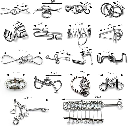 Miniatura 5 de 18 juegos de rompecabezas de metal para el cerebro Teasers IQ, juegos de rompecabezas de metal para adultos y niños
