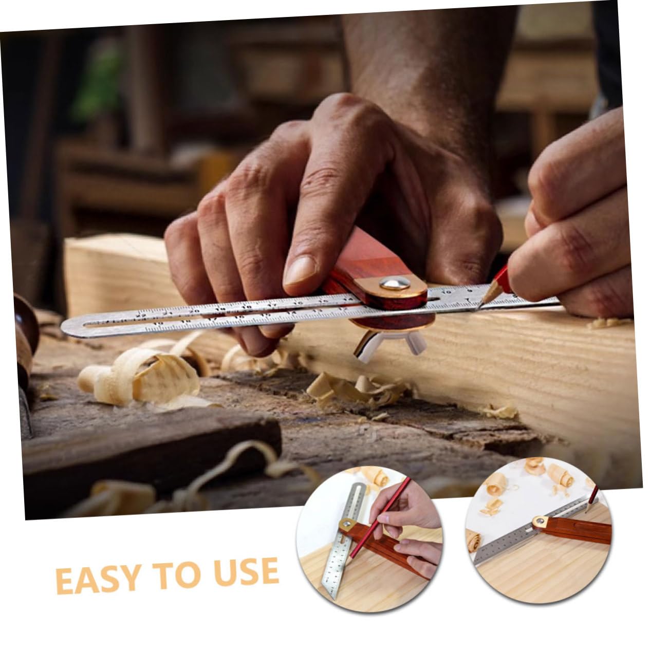HOMSFOU Multi-Angle Woodworking Ruler Precision Protractor Tool for Accurate Measurements Design for Construction Renovation Projects