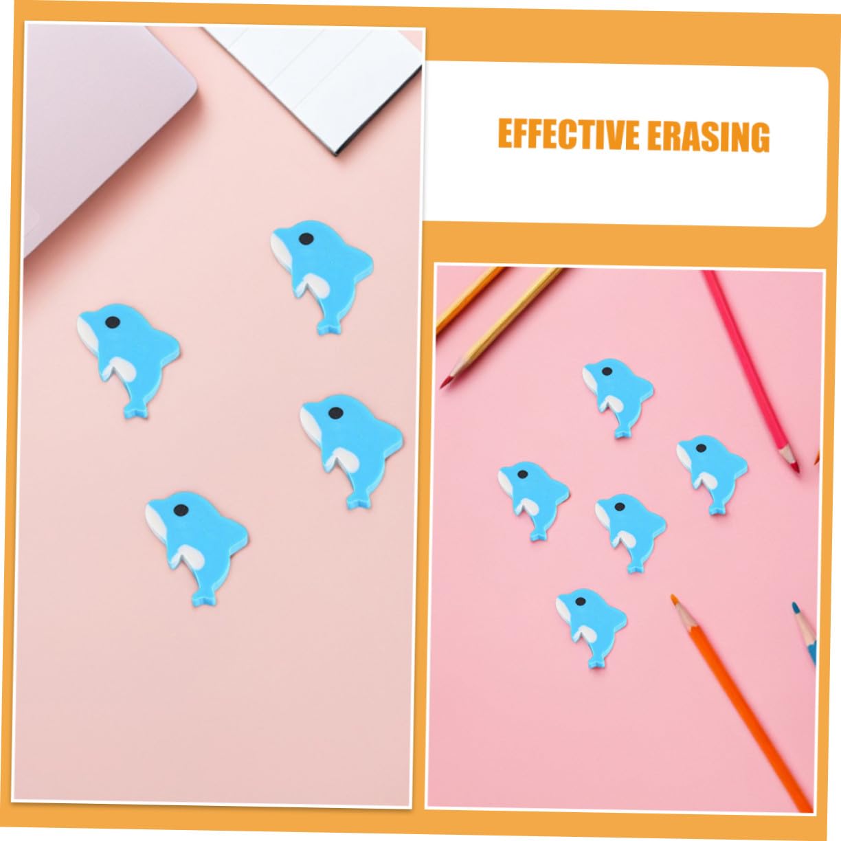 Uonlytech 150 Pezzi Cancellare Color Azzurro Gomme Kawaii per Scuola e in Classe Regalo per Feste
