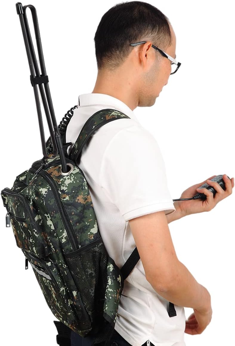 Antenna mounted on a backpack