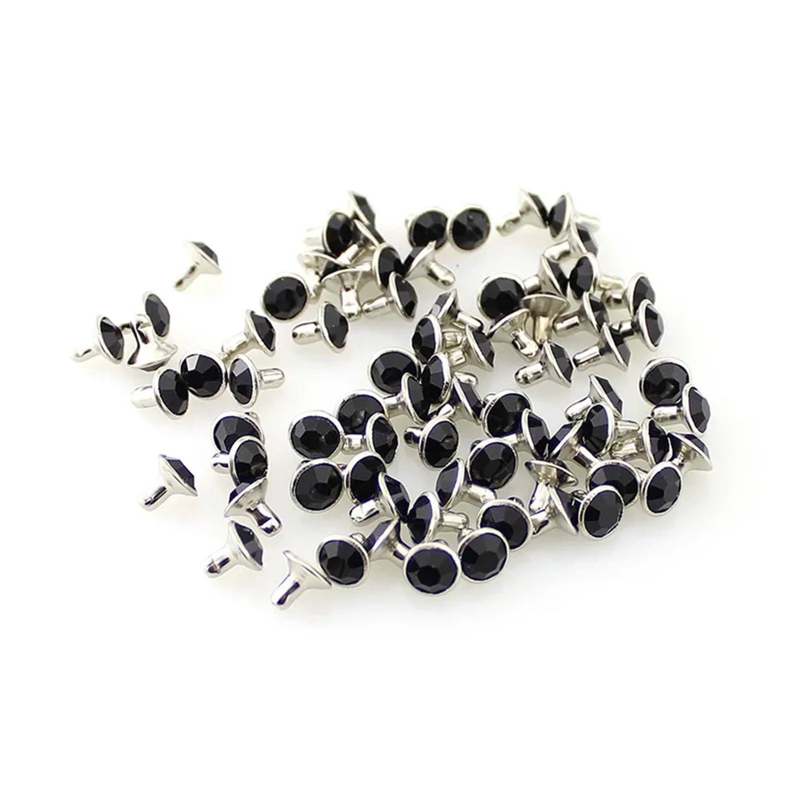 Fdzkrtvm Black Metal Crystal Rivets, Crystal Rhinestone Rivet Studs Multicolor Copper 100 Pcs