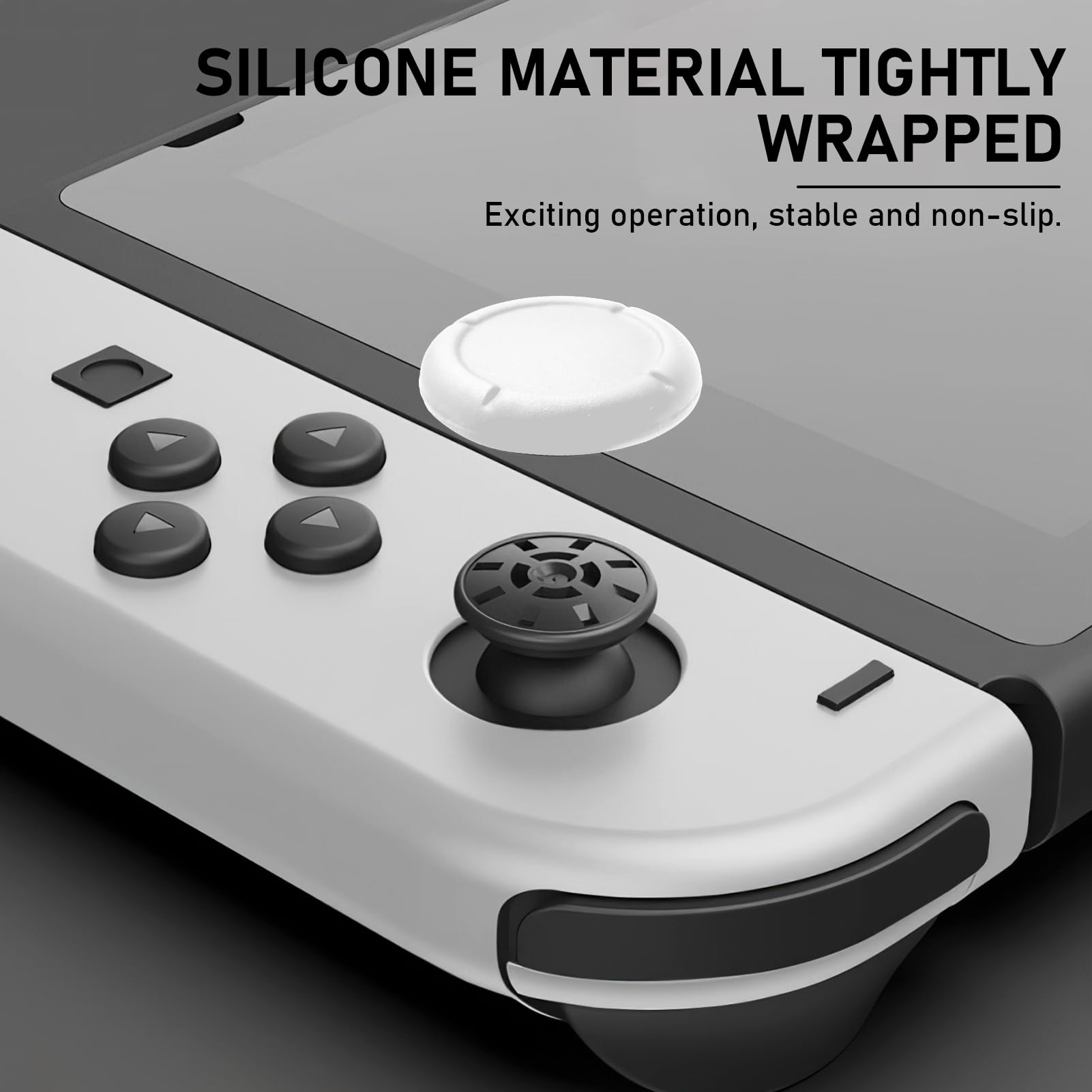 Reservedop voor Controller Switch Joystick doppen, Thumbsticks Protege voor Switch/Lite siliconen joystick beschermaccessoires 3D Grips Caps (A: zwart