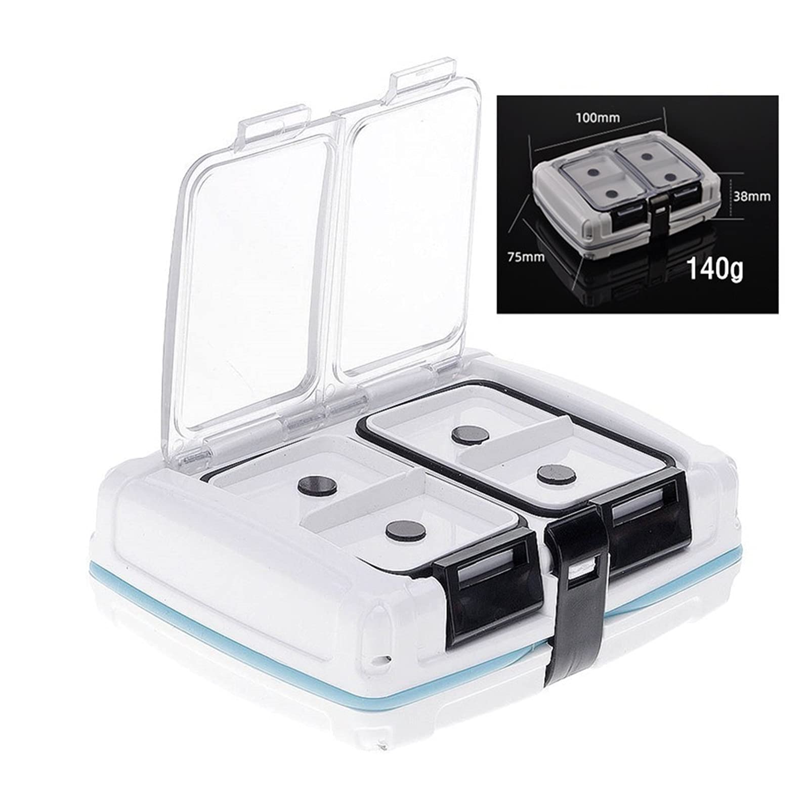 Contenitore per Esche Accessori da Pesca Strumenti Tackle Box Portable Plastic Feeder con Cassa di Cassa di Cabina Magnetica Scatola Porta Attrezzi da Pesca