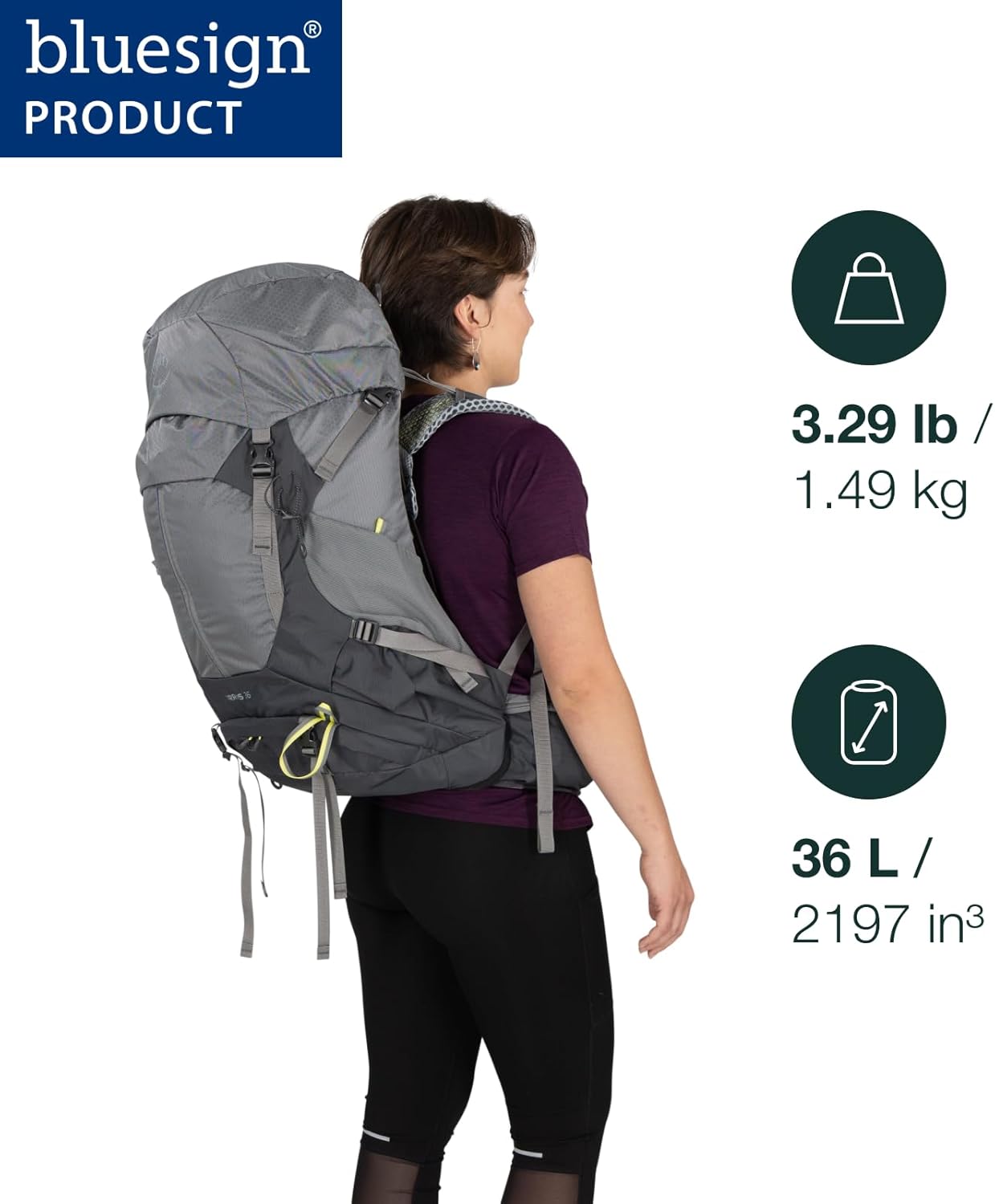 Osprey Sirrus 36L Women's Hiking Backpack - Lightweight Backpacking Pack with Waterproof Raincover - Camping Bag, Purple Dusk